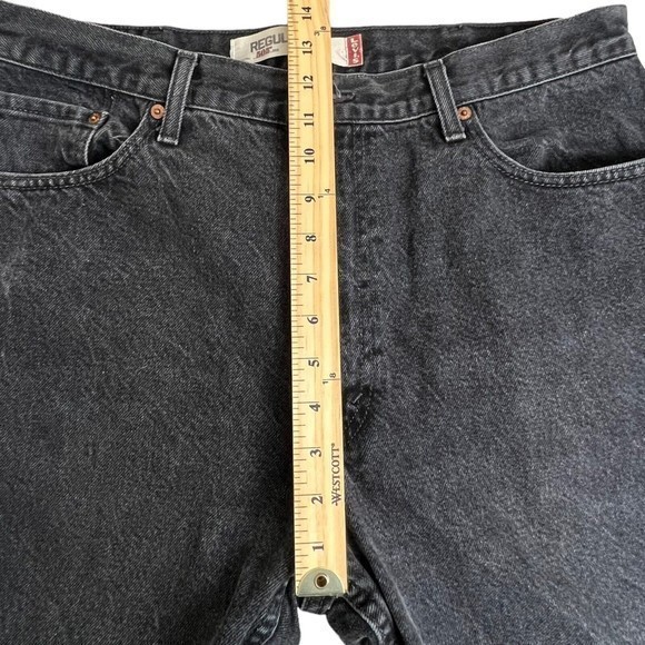 Levis Mens 505 Regular Straight Leg Fit Faded Black Jeans Size 40 Inseam 30" - Picture 5 of 9